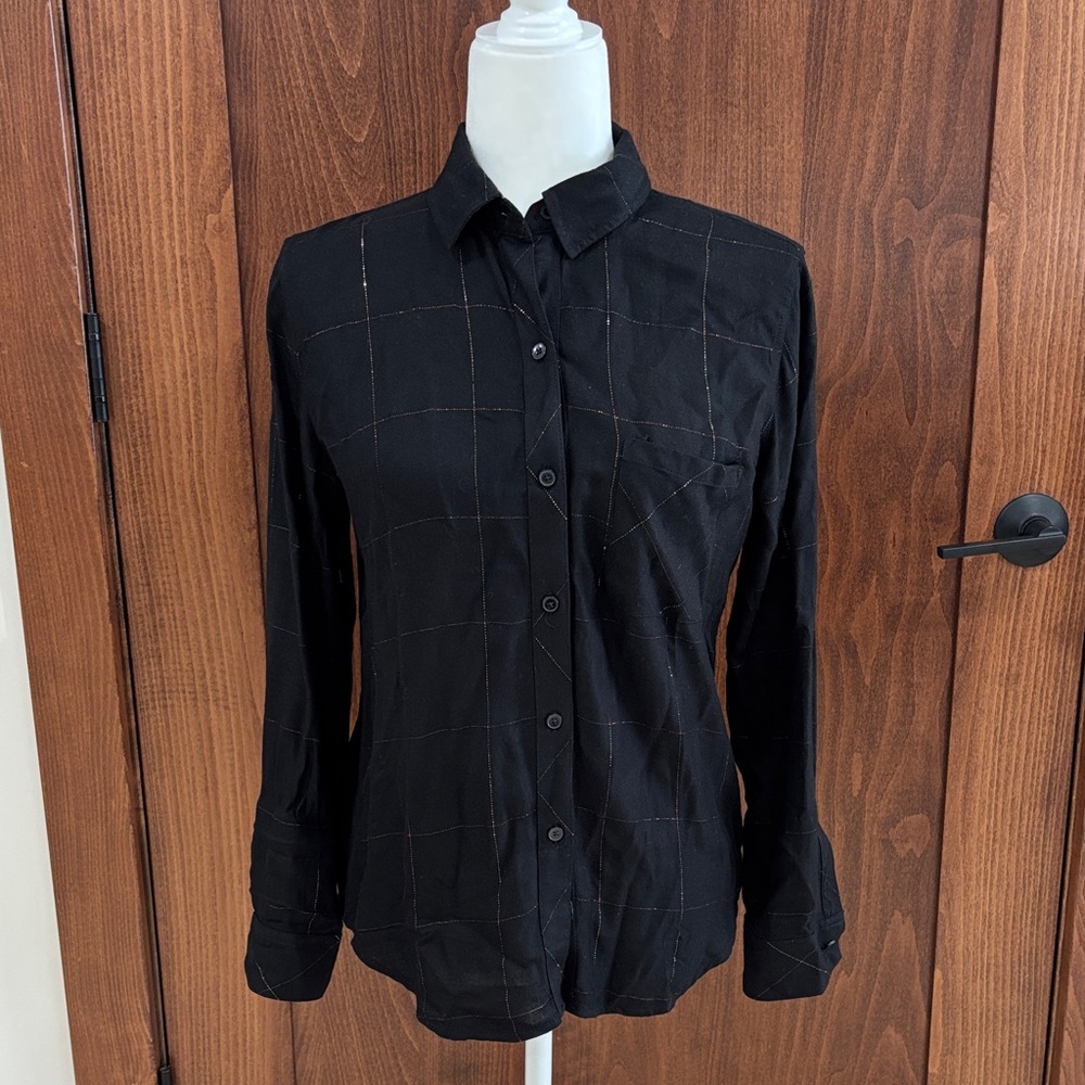 Rails Black Shirt with Subtle Grid Pattern